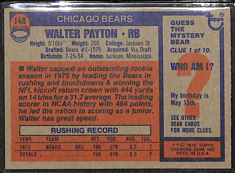 1976 Walter Payton Topps Rookie Card