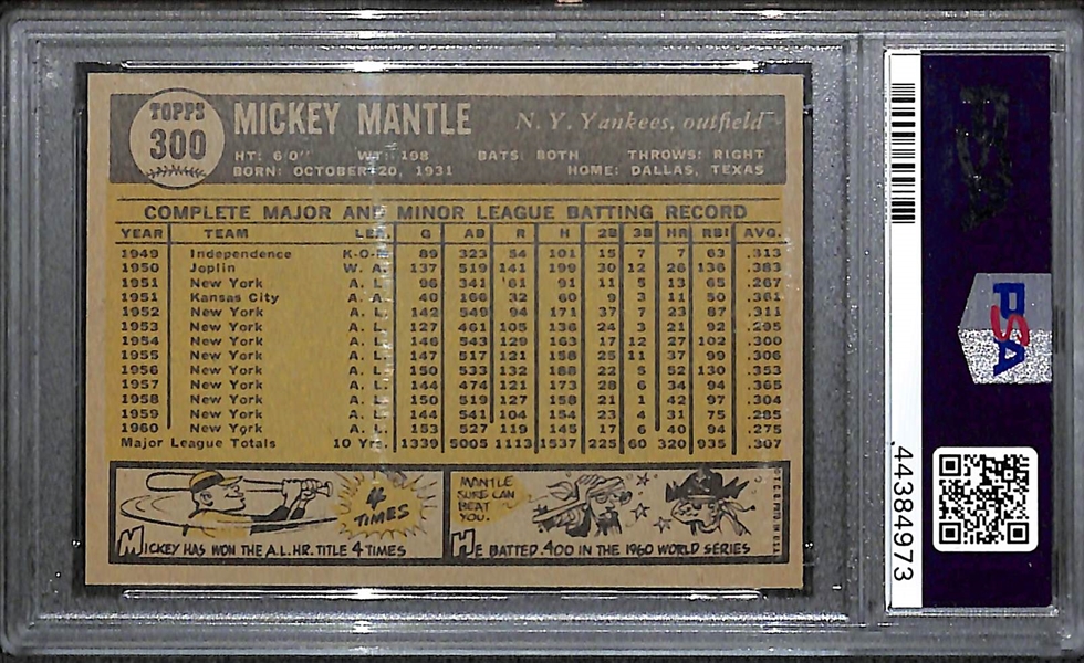 1961 Topps Mickey Mantle PSA 7