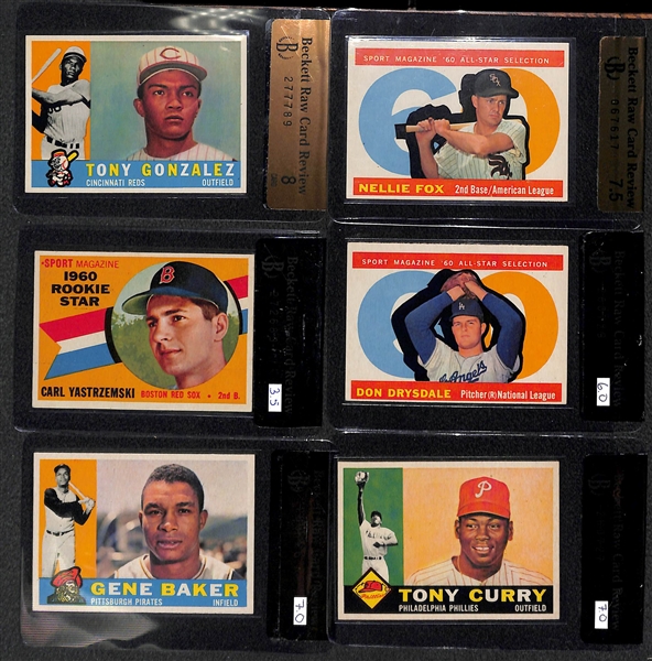 1960 Topps Complete Baseball Card Set of 572 Cards - Includes all 3 Mantle Cards