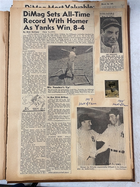 (3) Scrapbooks of Clippings (1940 World Series, Joe DiMaggio, Phila. A's) Inc. 1934 Butterfingers and R301 Overland Candy Wrappers