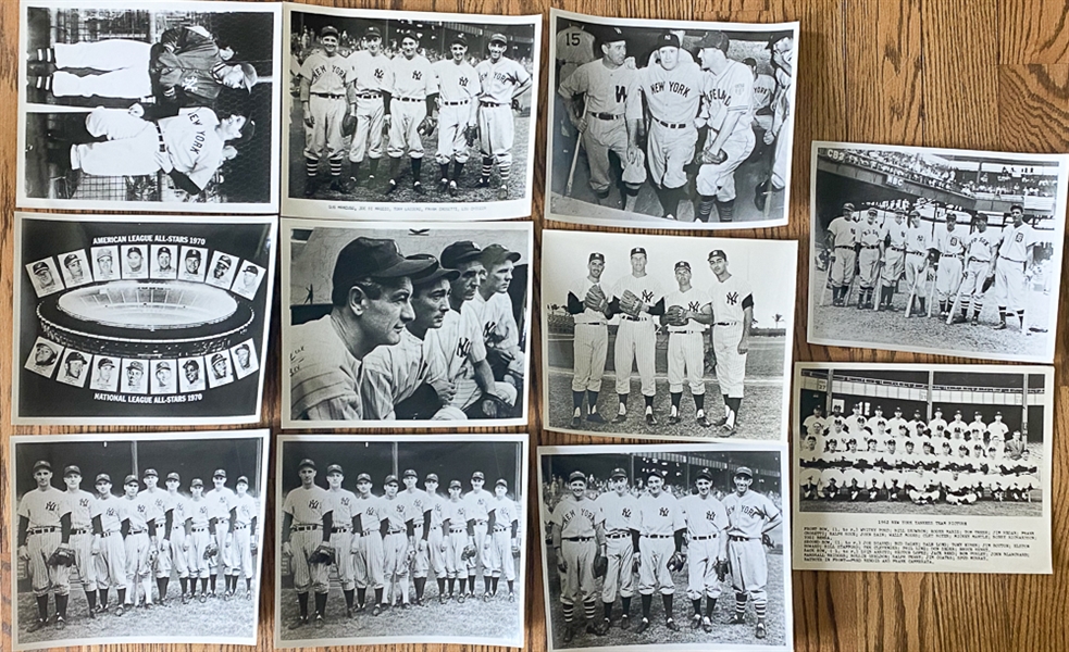Lot of (42) Baseball Photos - Most Printed in the 1960s or early 1970s Mostly Yankees and Baseball Stadiums inc. Ruth, Gehrig, DiMaggio