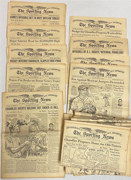 Lot of 25 - 1945 & 1946 The Sporting News Papers