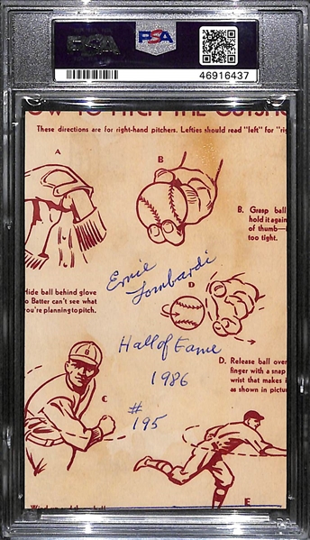Ernie Lombardi Signed 1939 Goudey Premium - PSA Authentic (Card is Trimmed) - 5.25x 3.5
