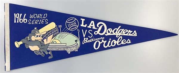 1966 World Series Full-Size Pennant - Baltimore Orioles vs. LA Dodgers