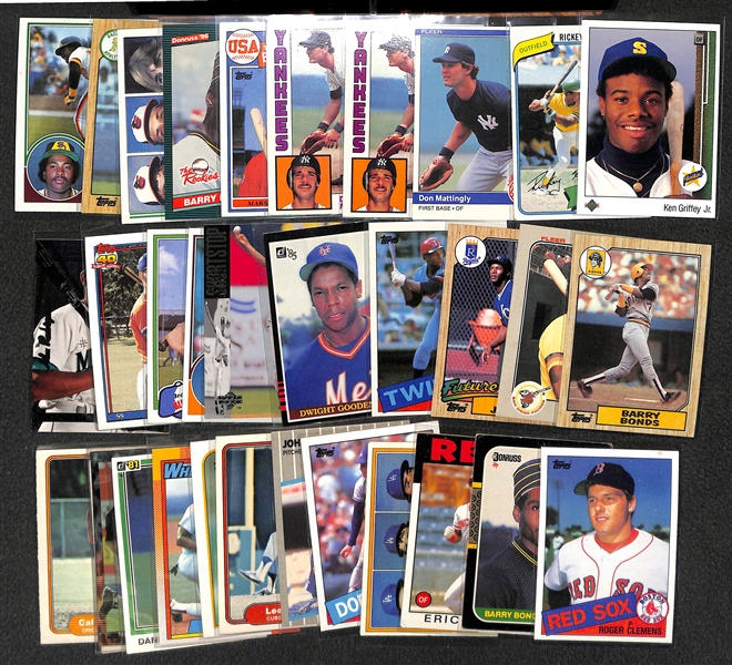 Lot of 33 Baseball Stars & HOF Rookie Cards w. Ken Griffey Jr & Rickey Henderson