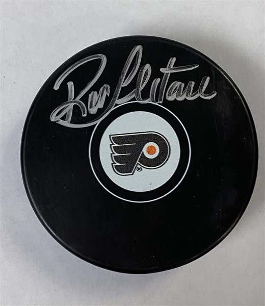 Bobby Clarke & Ron Hextall Signed Philadelphia Flyers Hockey Pucks (Clarke has JSA COA)