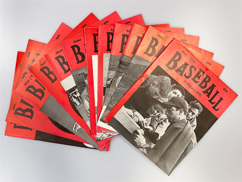 Lot of (12) 1940 Baseball Magazines - Covers Include DiMaggio