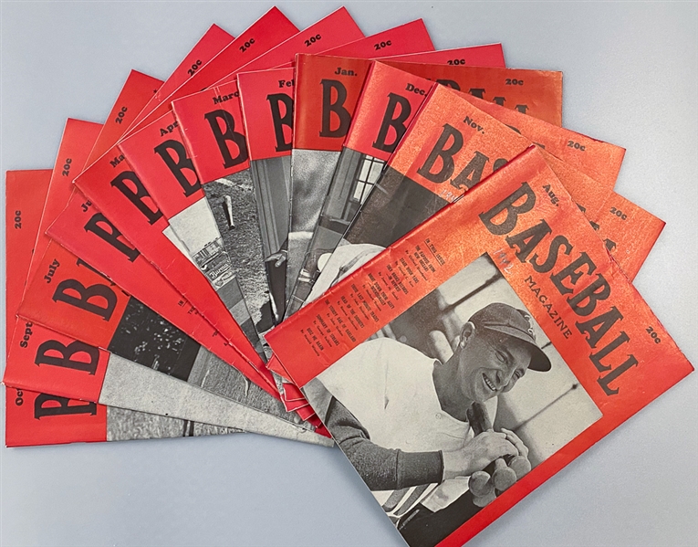 Lot of (12) 1942 Baseball Magazines - Covers Include McCarthy and Waner