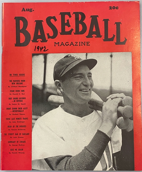 Lot of (12) 1942 Baseball Magazines - Covers Include McCarthy and Waner