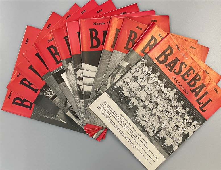 Lot of (12) 1944 Baseball Magazines - Covers Include Musial