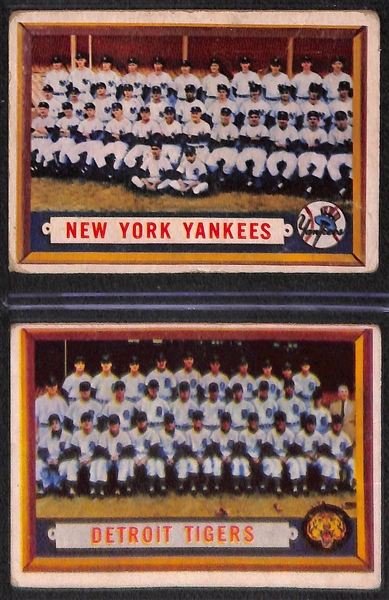 Lot of (8) 1957 Topps Baseball Cards w. Hank Aaron