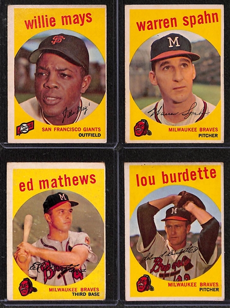 Lot of (11) 1959 Topps Baseball Cards w. Bob Clemente