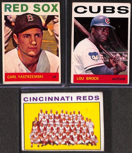 Lot of (5) 1964 Topps Baseball Cards w. Pete Rose x2
