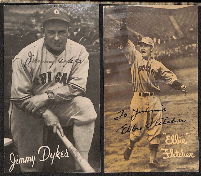 Lot of (12) Vintage Autographs - Dom DiMaggio 5x7 Photo, J. Dykes Card, Elbie Fletcher Card, and Clippings: (1) Mize, Rizzuto, (3) Rolfe, Gehringer, Bonura, (2) Danning, Houk - JSA Auction Letter