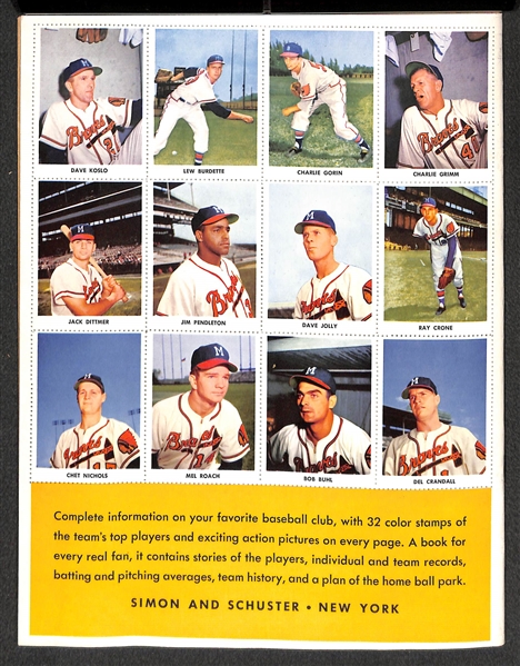 1955 Golden Stamp Book of the Milwaukee Braves (All Player Stamps in Book Inc. Aaron, Mathews, Spahn, Thomson)