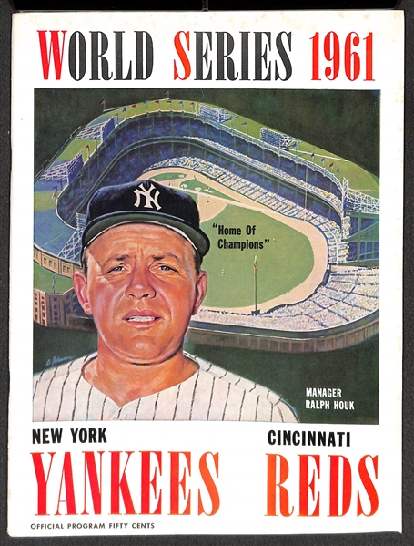 Lot of (3) 1961 World Series Programs Yankees vs. Reds (2 Yankees Covers, 1 Reds Cover)