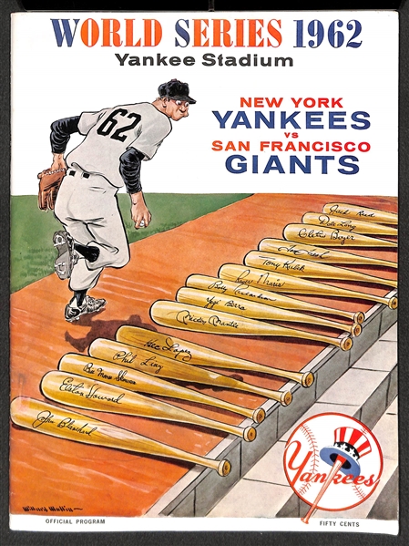 Lot of (2) 1962 World Series Programs - Yankees vs. SF Giants (Both Yankees Covers) - Both Unscored