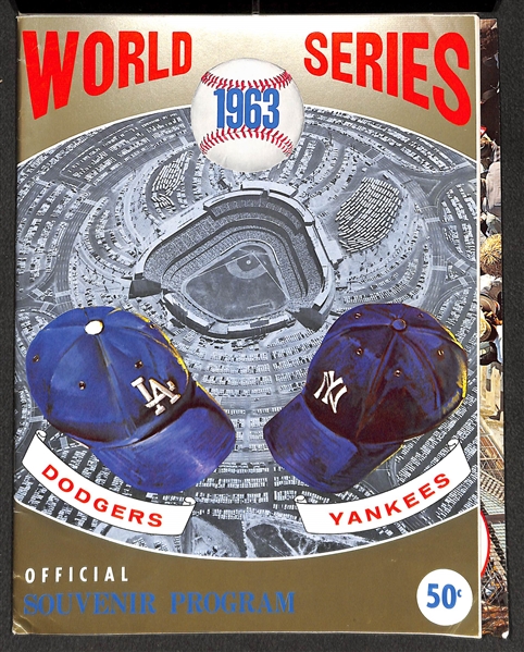 Lot of (2) 1963 World Series Programs - Yankees vs. LA Dodgers (2 Different Covers) - Both Unscored