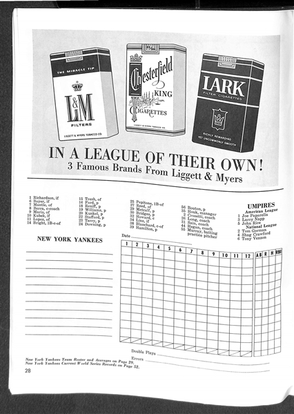 Lot of (2) 1963 World Series Programs - Yankees vs. LA Dodgers (2 Different Covers) - Both Unscored