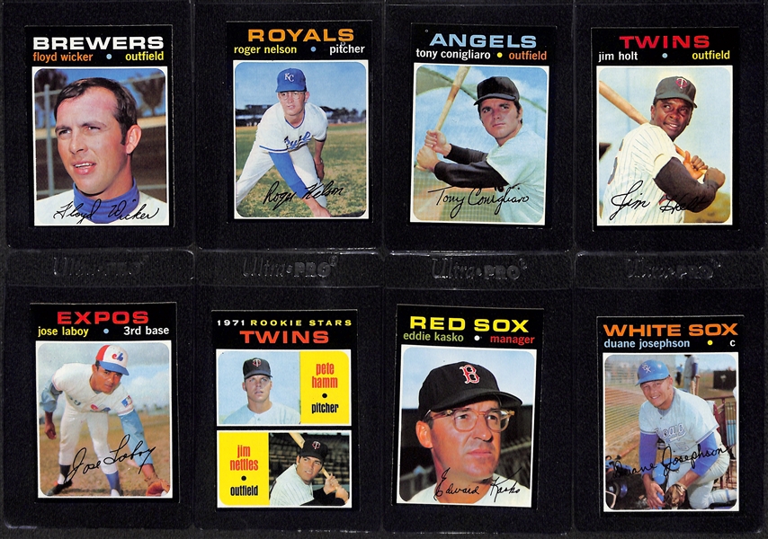 30-Pack Fresh Cards From 1971 Topps Cello Pack (Cards Placed in Card Savers) - Comes w/ Original Gum