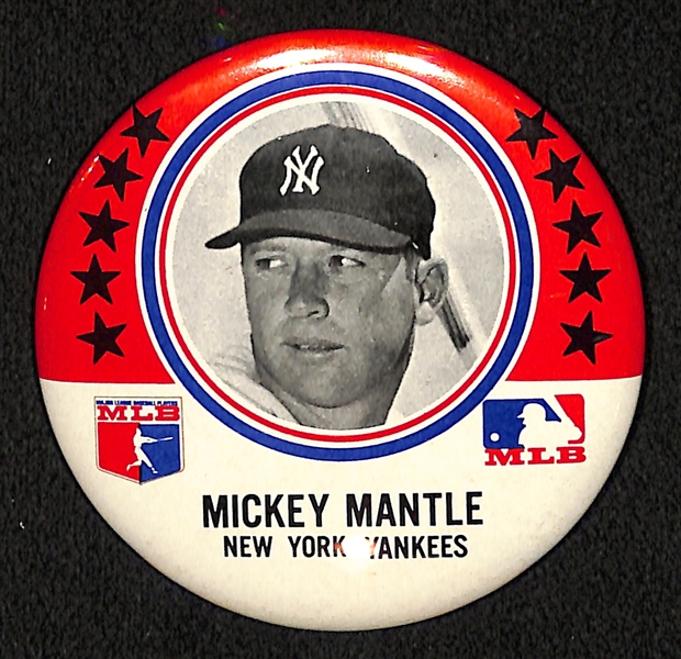 RARE 1969 Mickey Mantle MLB Button