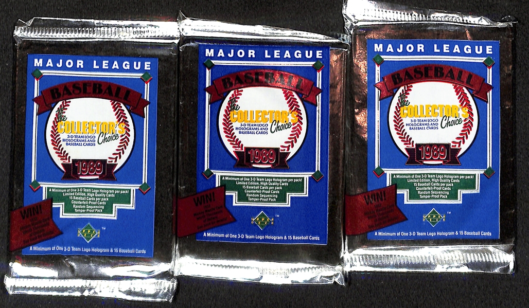 Lot of (3) 1993 SP Baseball Packs (Possible Jeter SP Rookie) and (3) 1989 Upper Deck Packs (Possible Griffey Jr. Rookie)