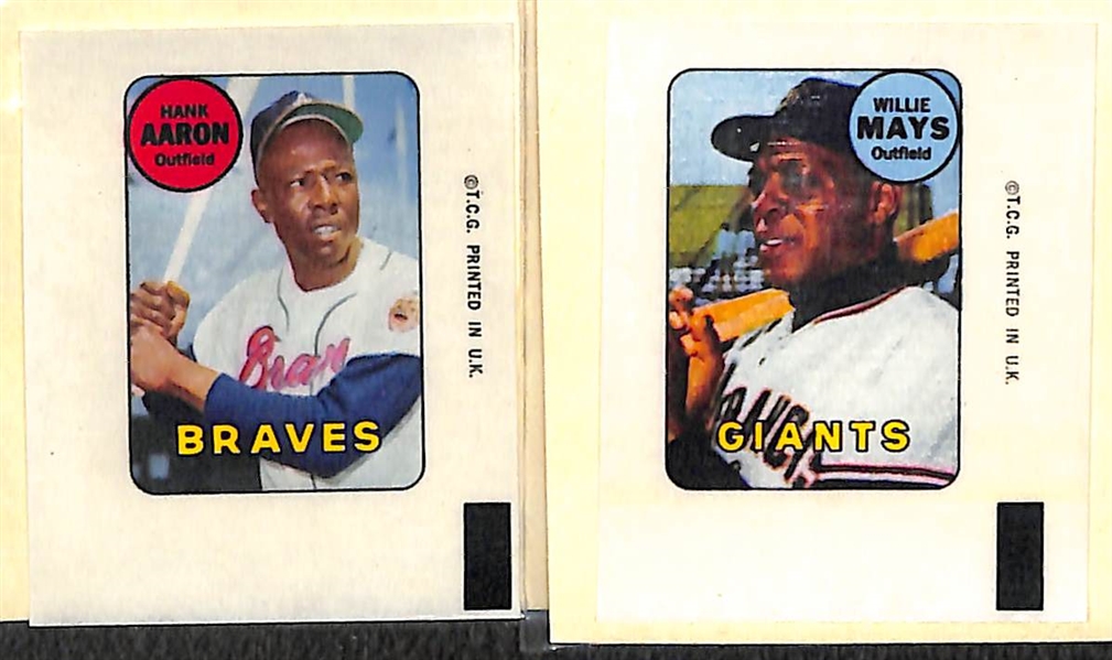 Lot of (24) Topps Decals w/ Aaron, Mays, Rose, Yaz, Seaver, McCovey, F. Robinson, and More