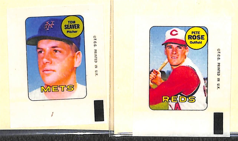Lot of (24) Topps Decals w/ Aaron, Mays, Rose, Yaz, Seaver, McCovey, F. Robinson, and More