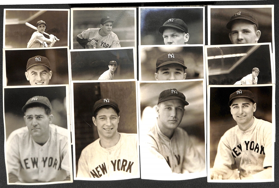 Lot of (12) 1930s George Burke Yankees Photos (inc. Crosetti, Keller, Rolfe)