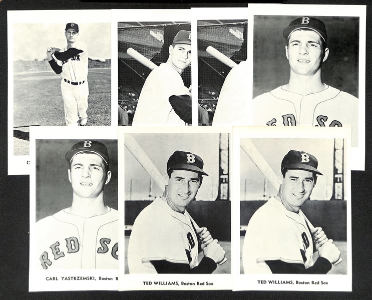 Red Sox Lot of (49) Photos Inc. (2) Ted Williams Jay Publishing, (5) Yaz. Jay Pub., (2) 1969 Atlantic Oil Team Photo Sets, +