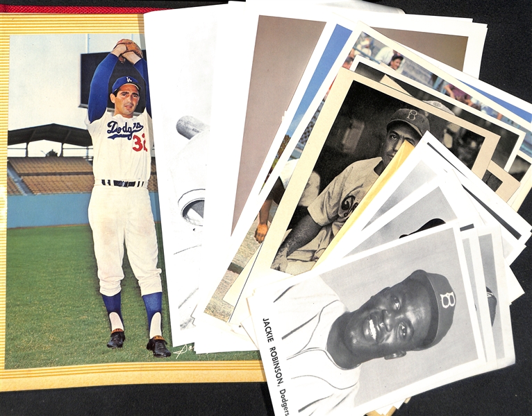 (77) Brooklyn/LA Dodgers Photos Inc. Jay Publishing (Jackie Robinson, 4 Duke Snider, Drysdale, Reese, +), Billy Herman, Sandy Koufax, +
