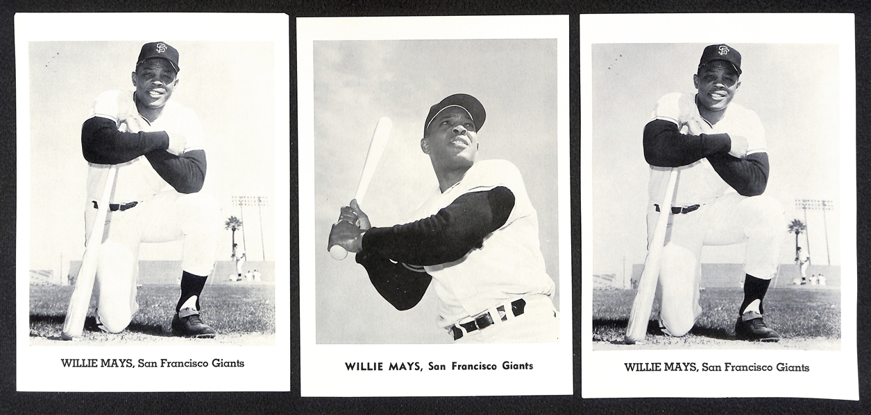 (9) San Francisco Giants Jay Publishing Photos, Inc. (5) Willie Mays, (2) Willie McCovey, G. Perry, and J. Marichal