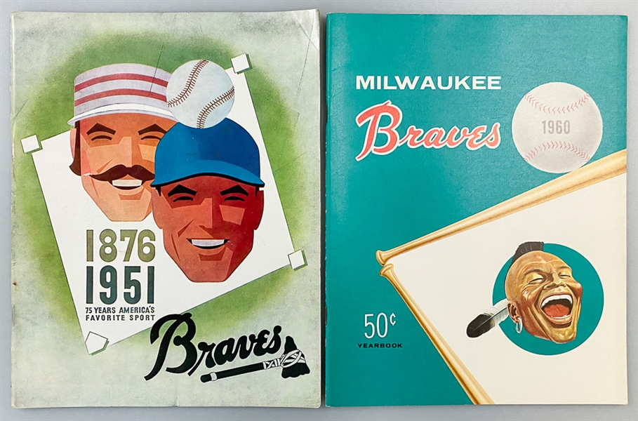 Lot of (22) 1950s-1980s Milwaukee/Atlanta Braves Yearbooks & Score Cards + Additional Teams