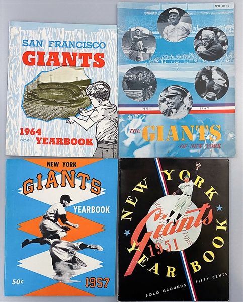 Lot of (9) 1940s-1980s New York/San Francisco Giants Yearbooks