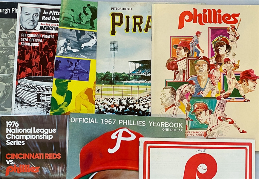 Lot of (16) 1960s & 1970s Phillies & Pirates Yearbooks/Publication Lot