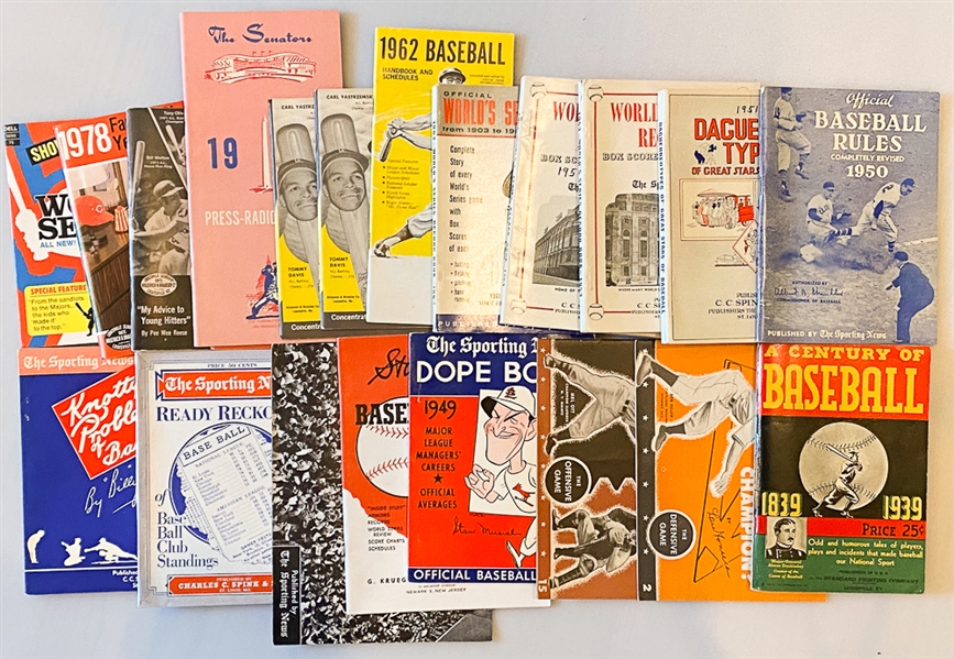 Lot of (20) 1930s-1970s Baseball Publications