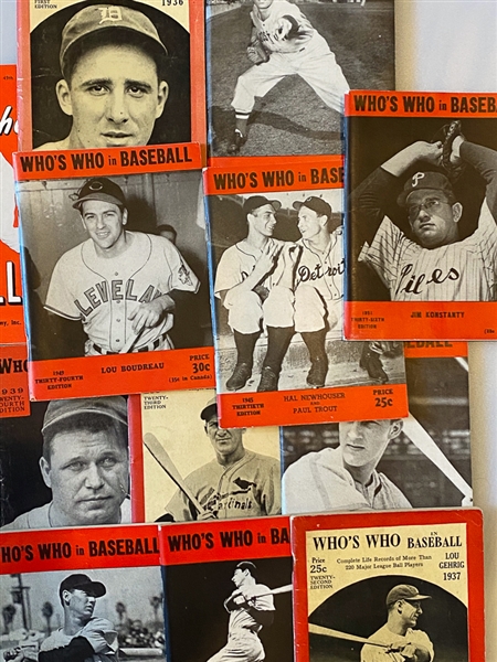 Lot of (19) 1930s- 1960s Who's Who In Baseball Publications