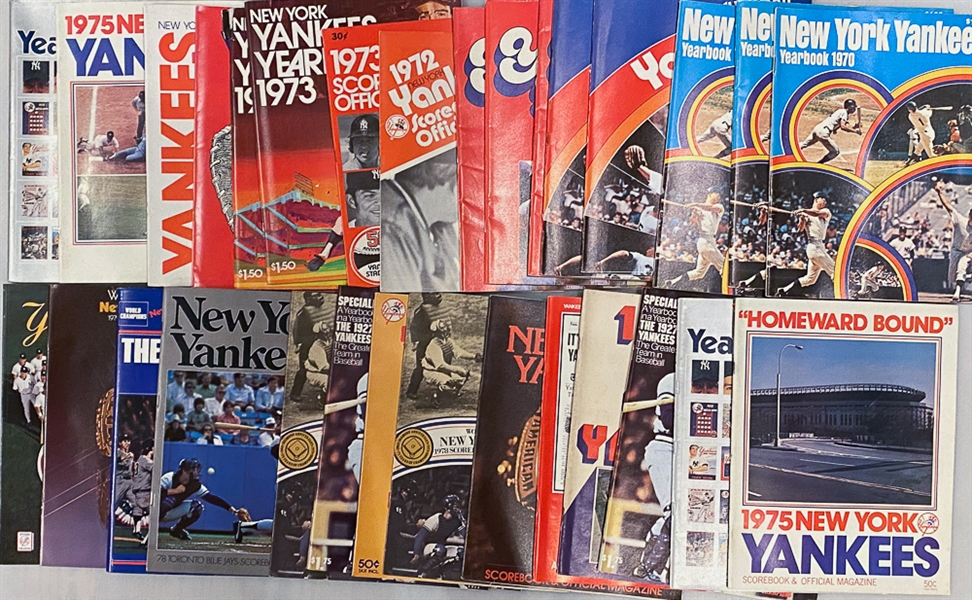Lot of (31) 1970s Yankees Programs/Yearbooks/Scorecards