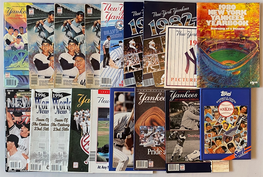 Lot of (18) 1980s-1990s New York Yankees Programs/Yearbooks/Scorecards