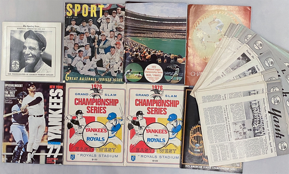 Lot of (28) 1951-2009 Baseball & Yankees Programs/Yearbooks/Publications