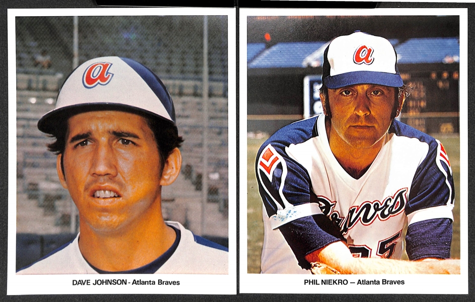 (13) 1974 Atlanta Braves Items w/ (5) Hank Aaron 715HR Certificates, 1974 Team Photo Set, and (2) Team Photos