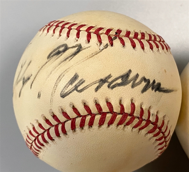 Lot of (5) Signed Baseballs - Cal Ripken (faded), Cecil Fielder, George Foster, Jim Gentile - JSA Auction Letter