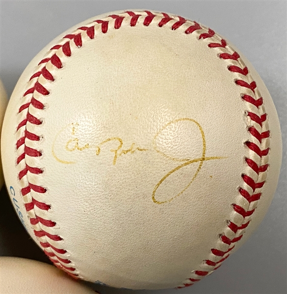 Lot of (5) Signed Baseballs - Cal Ripken (faded), Cecil Fielder, George Foster, Jim Gentile - JSA Auction Letter