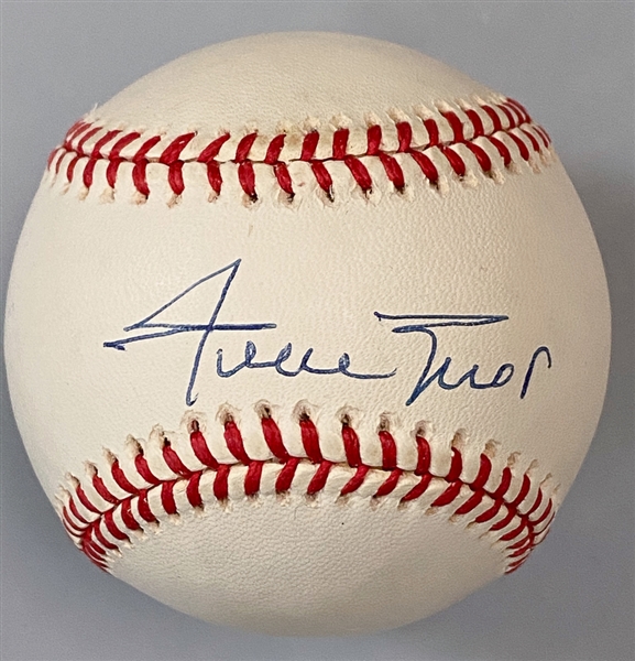 Willie Mays Signed Official National League Baseball (High Quality Signature and Baseball!) - JSA Auction Letter