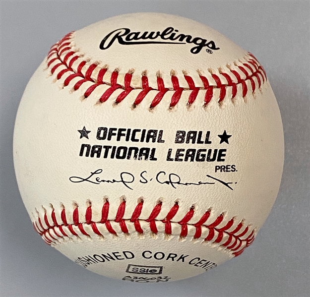 Willie Mays Signed Official National League Baseball (High Quality Signature and Baseball!) - JSA Auction Letter