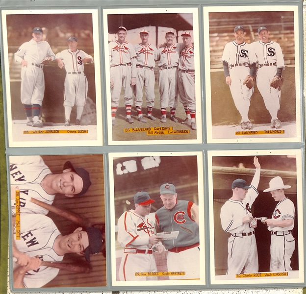 Binder of (144) BRA-MAC Colorized Multi-Player Photos From George Brace - Inc. Multiple Babe Ruth and Lou Gehrig!