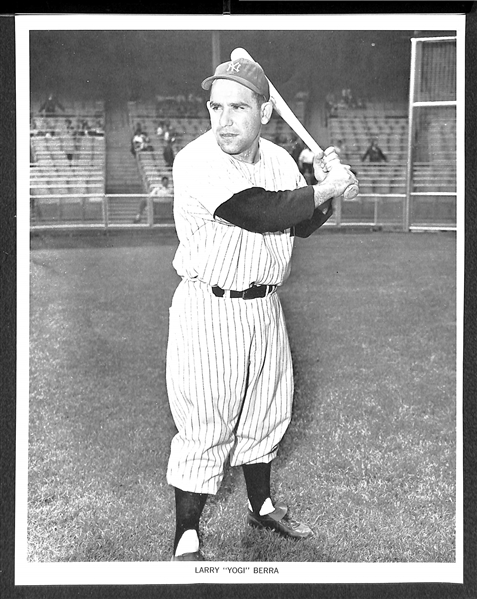 (70) Baseball Photos/Prints - Mostly HOFers Printed in the 1960s or 1970s Inc. Ruth, Gehrig, Ted Williams, Musial, Berra (PanAm Photo), Cobb. +