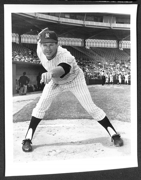 Lot of (43) New York Yankees Photos and Prints (Most 8x10) inc Ruth Gehrig, Berra, Ford, + (Most from 1960s to Early 1980s) 