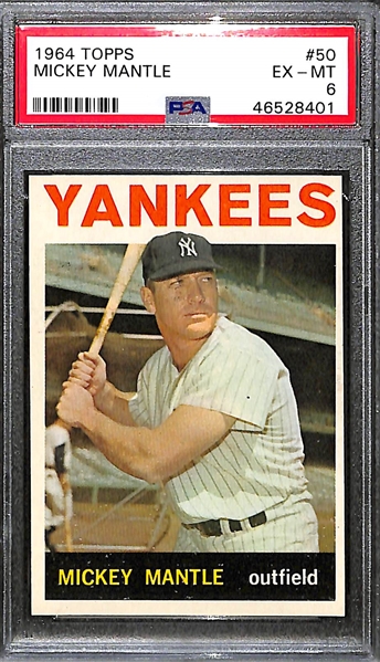 1964 Topps Mickey Mantle #50 Graded PSA 6