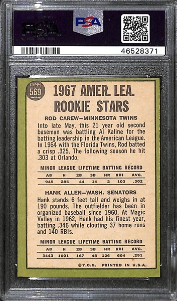 1967 Topps Rod Carew Rookie Graded PSA 8